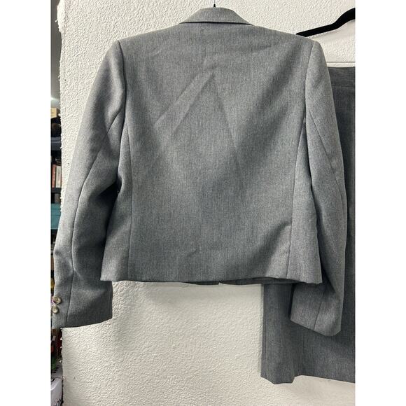 Vintage College‎ Town Gray Plaid Midi Skirt Jacket Academia Belt loops 5/6 & 7/8 - Picture 12 of 15